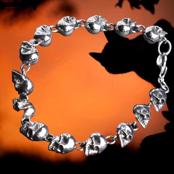 Other - Bracelet Punk Rock Biker Bracelet 8 inches Men's Gothic Style Skull Link Chain